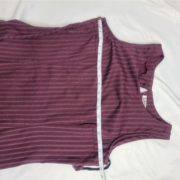 VINTAGE 90s Y2K dress Rampage maroon pinstripe button back tie mini S‎ - Picture 4 of 10
